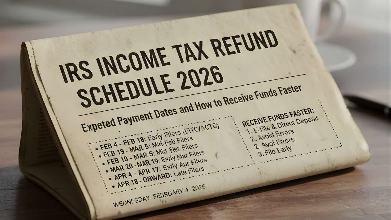 IRS Tax Refund Schedule 2026 – Expected Payment Dates and Timeline for Refunds